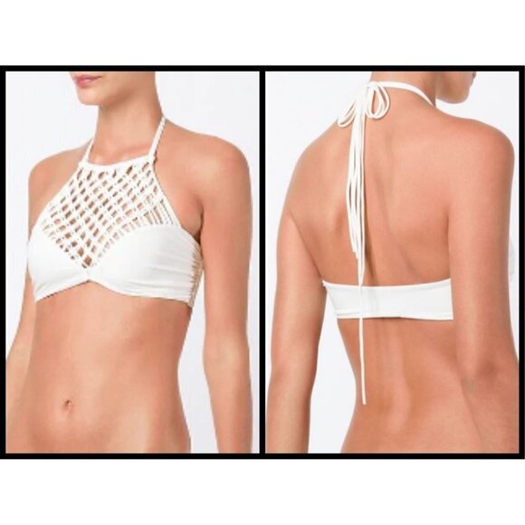 💕MIKOH💕 Macrame Woven Bikini Set ~ Bone XL NWT - Picture 12 of 16